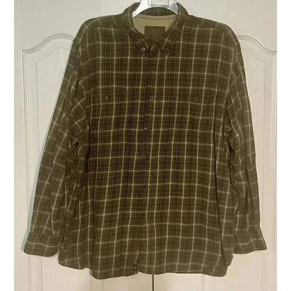 Outdoor Life Men's Plaid Flannel Shirt Size XXL Cotton Flaws See Description